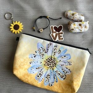 Sunflower cosmetic pouch set